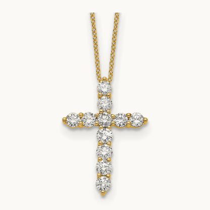 Diamond Cross 18 inch Necklace, 14K