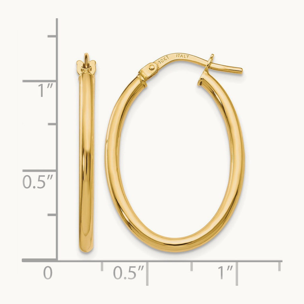 Polished Oval Hinged Hoop Earrings — Leslie's — photo set