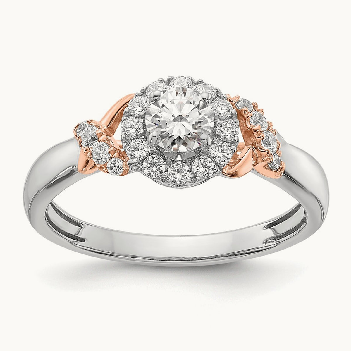 And Rose Gold Semi-Mount Engagement Ring, 0.25 ct tw