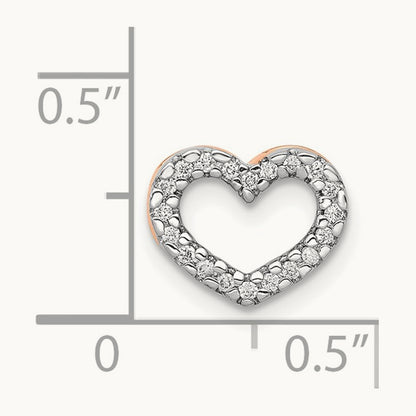 1/15ct. Diamond Heart Chain Slide — 14K Rose Gold