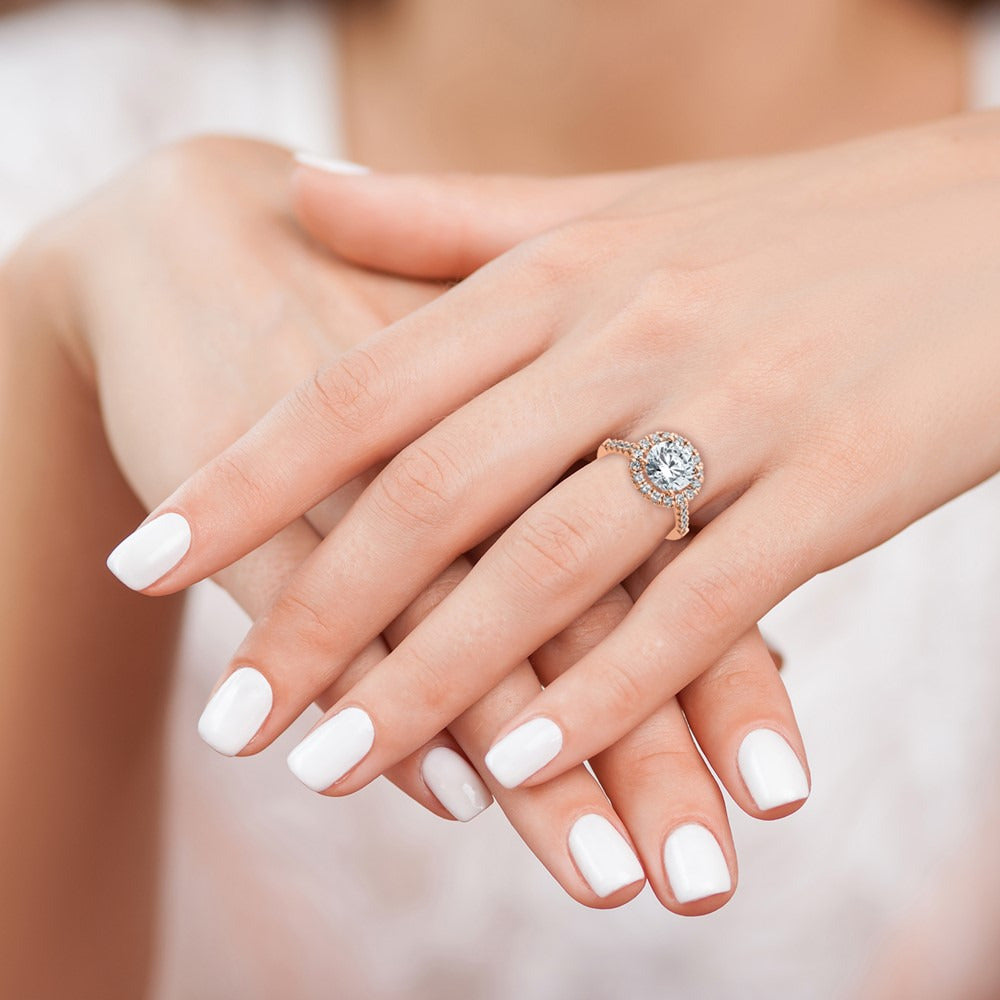 Semi-Mount Engagement Ring, 0.25-0.50 ct tw Lab-Grown Diamond — 5/8 ct (holds 3 ct center) · VS/SI (Great), 14K Rose Gold, 7