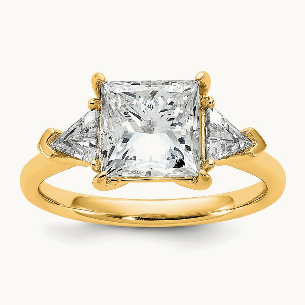 Princess/Trillion Engagement Ring, 1.50-4.00 ct tw Lab-Grown Diamond — 3 1/8 ct, 14K Yellow Gold