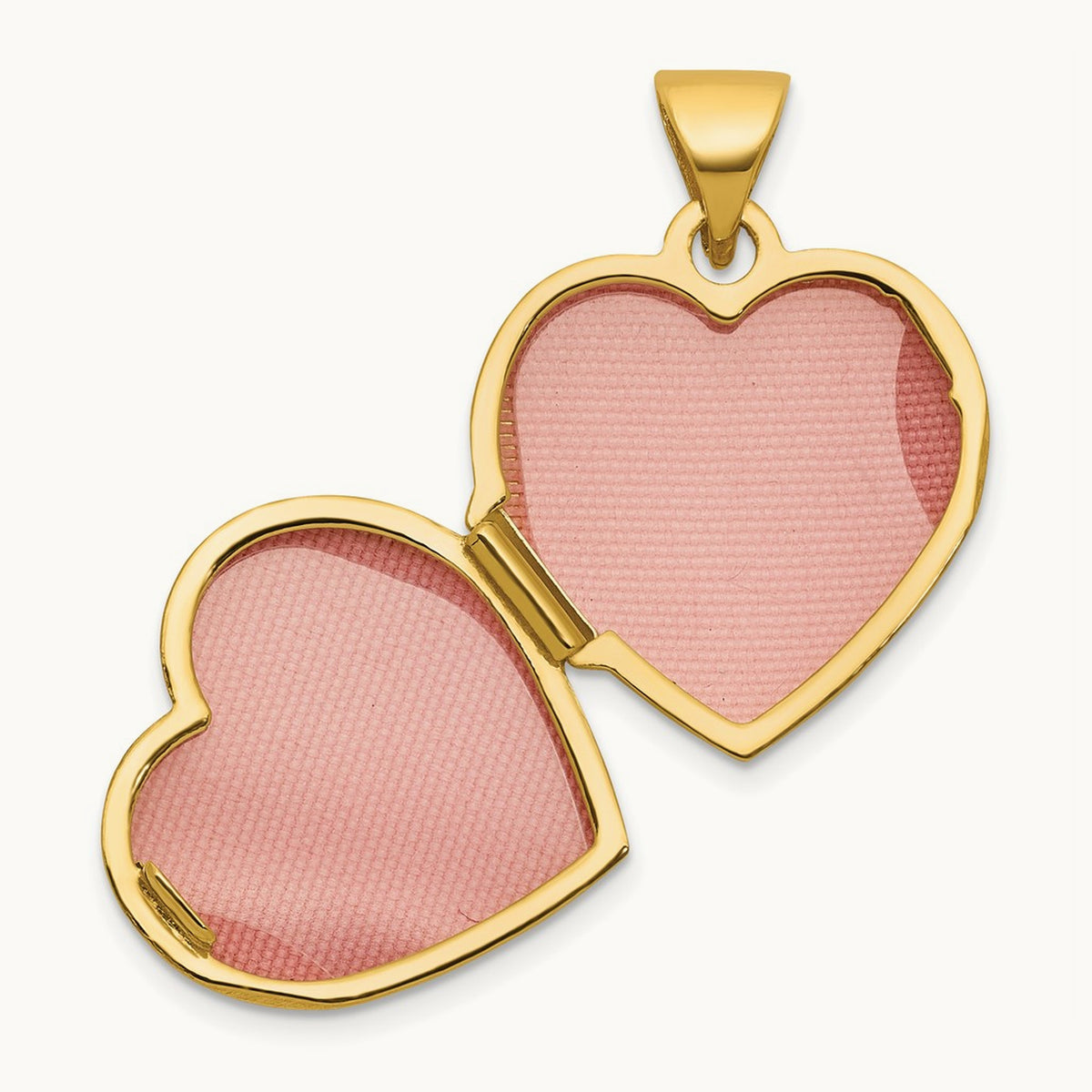 Diamond Polished Infinity Heart Locket, 15mm, 14K