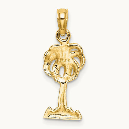 2-D Palm Tree Charm, 14K