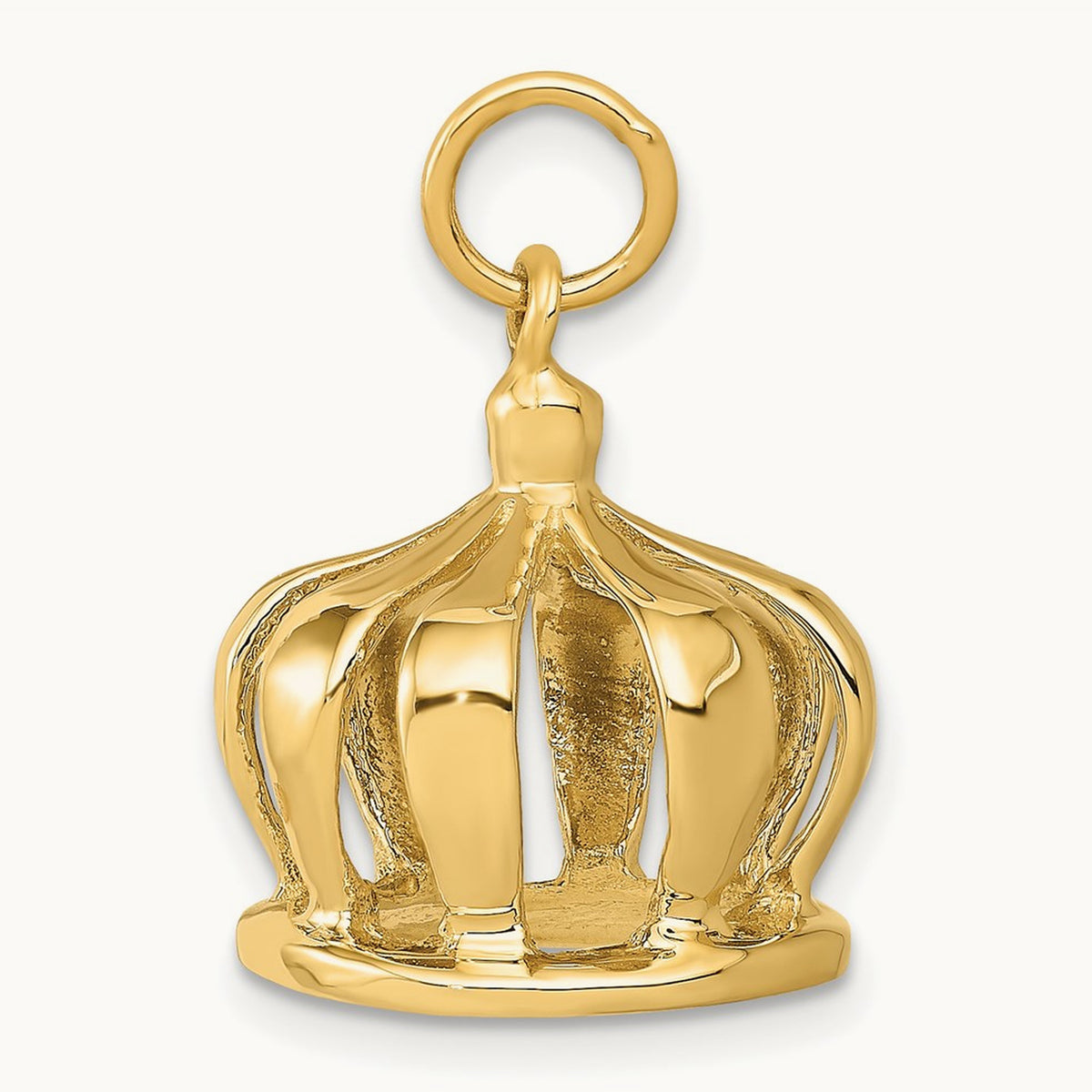 3D Crown Charm, 14K