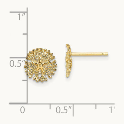 Textured Sand Dollar Post Earrings — 8.4mm