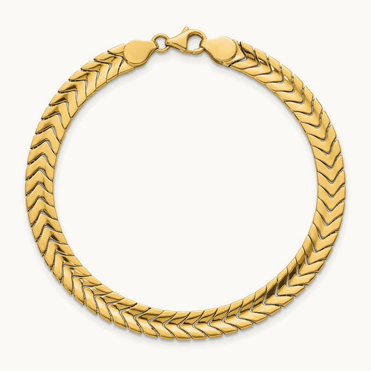 Polished Fancy Link 7.5 in Bracelet, 14K