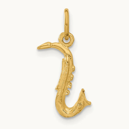 3-D Saxophone Charm, 14K