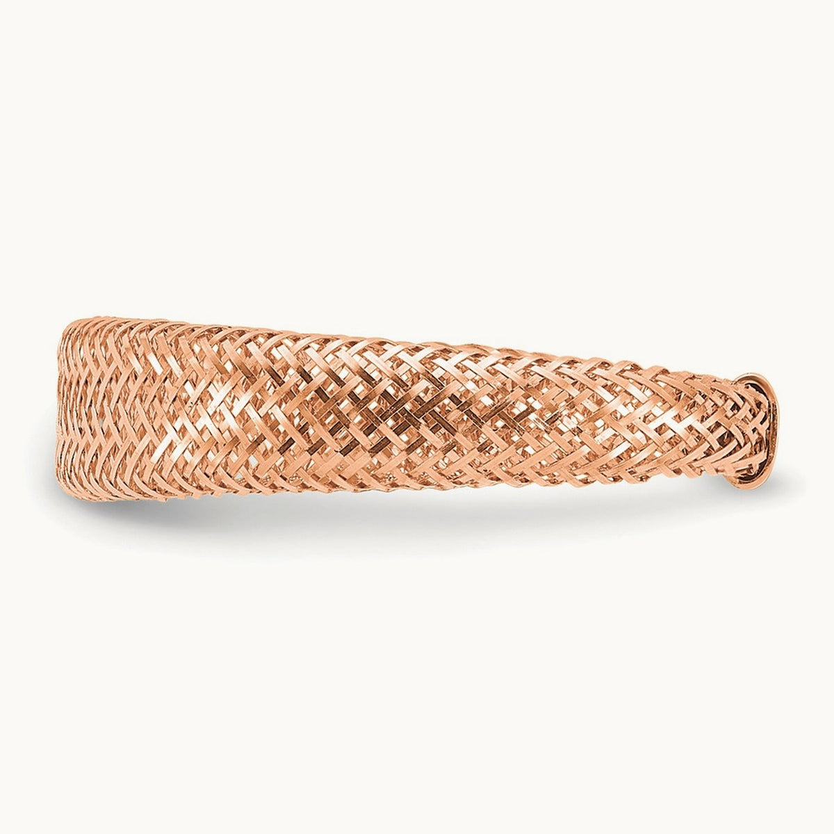 Mesh Tapered Stretch Ring in 14K Rose-Tone Gold