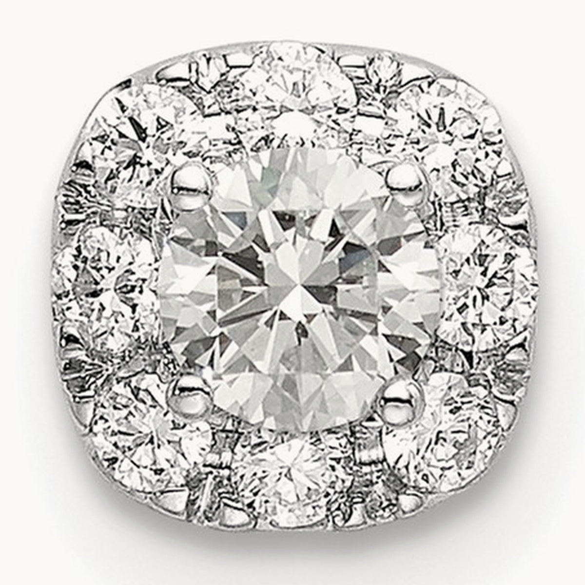 Cushion Halo Slide Pendant, 0.25-1.00 ct tw Lab-Grown Diamond — 1/3 ct, 14K White Gold