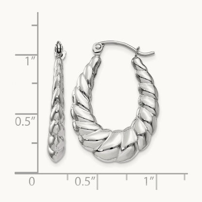 Polished and Textured Oval Hoop Earrings — photo set