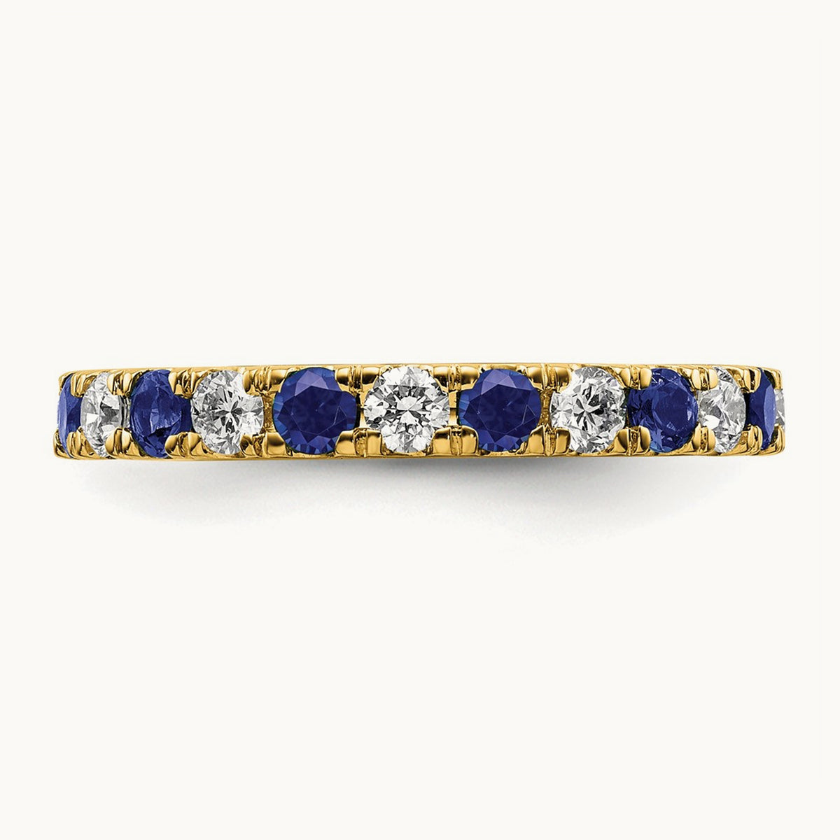 Created Sapphire Eternity Band, 0.25-0.75 ct tw Lab-Grown Diamond — 14K Yellow Gold