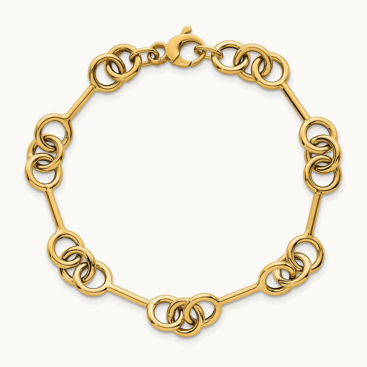 Polished 7.5in Fancy Link Bracelet, 14K