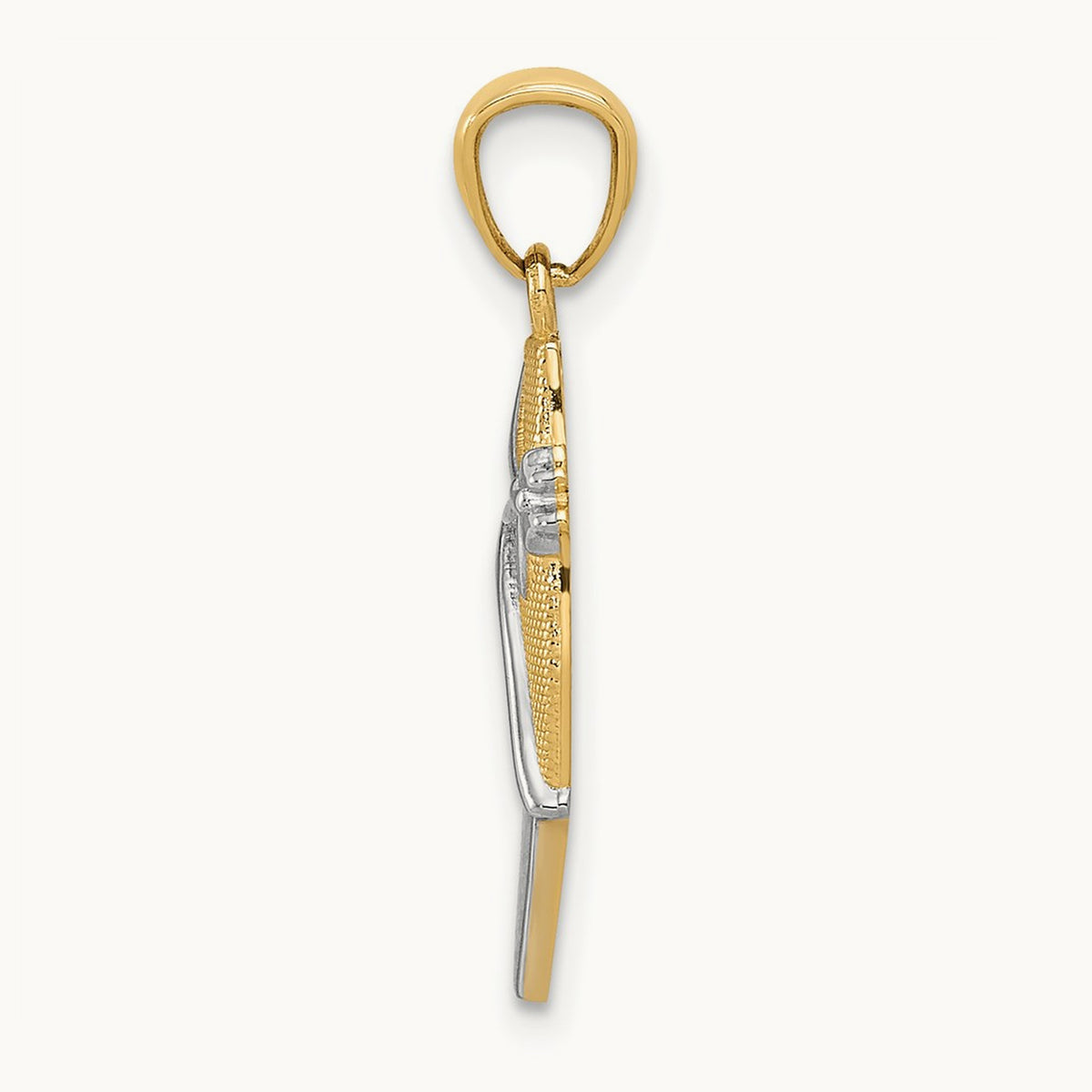 w/Rhodium Ballet Shoe Pendant, 14K