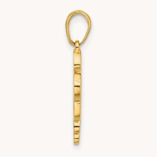 D/C Heart It's A Girl Pendant, 14K with White Rhodium