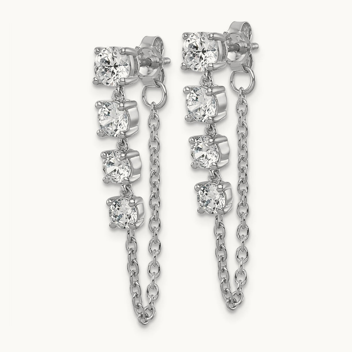 Earrings, 2.00 ct tw Lab-Grown Diamond — 14K White Gold