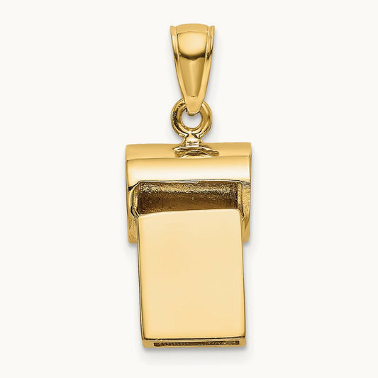 3-D Whistle Charm, 14K