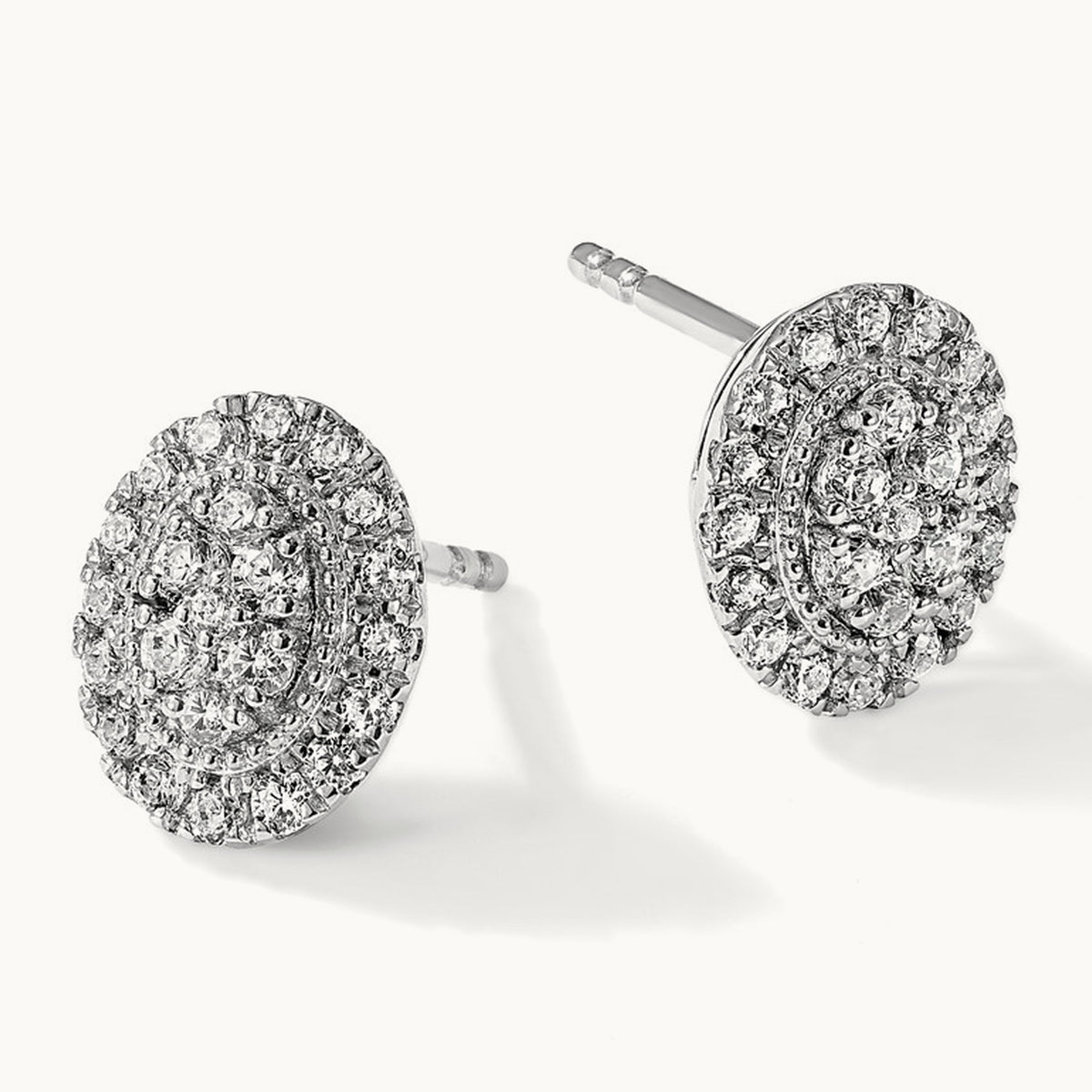 Oval Halo Post Earrings, 0.50 ct tw Lab-Grown Diamond