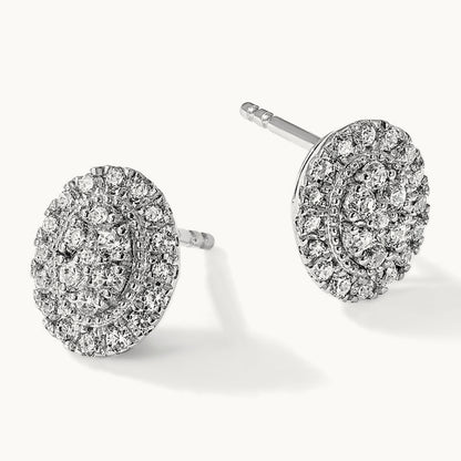 Oval Halo Post Earrings, 0.50 ct tw Lab-Grown Diamond