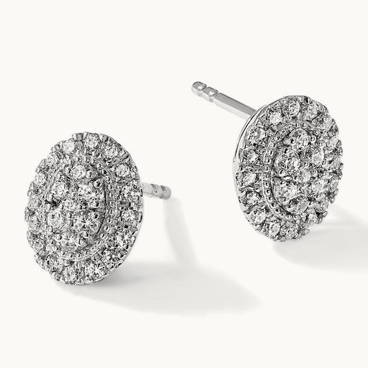 Oval Halo Post Earrings, 0.50 ct tw Lab-Grown Diamond
