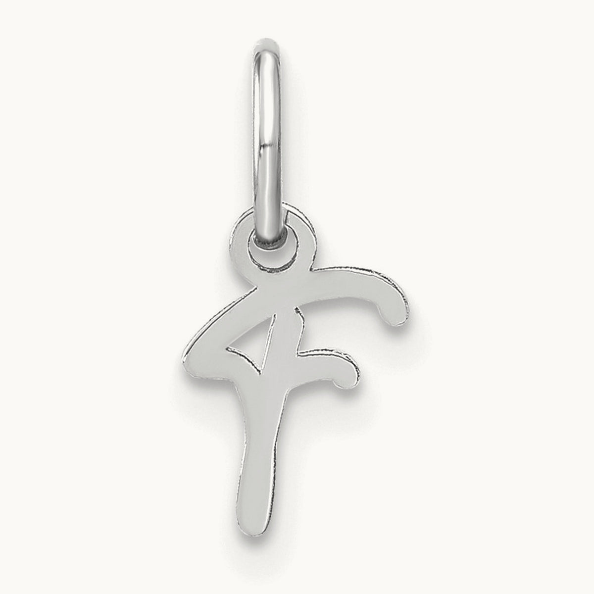 Upper case Initial Charm — 14K White Gold, F