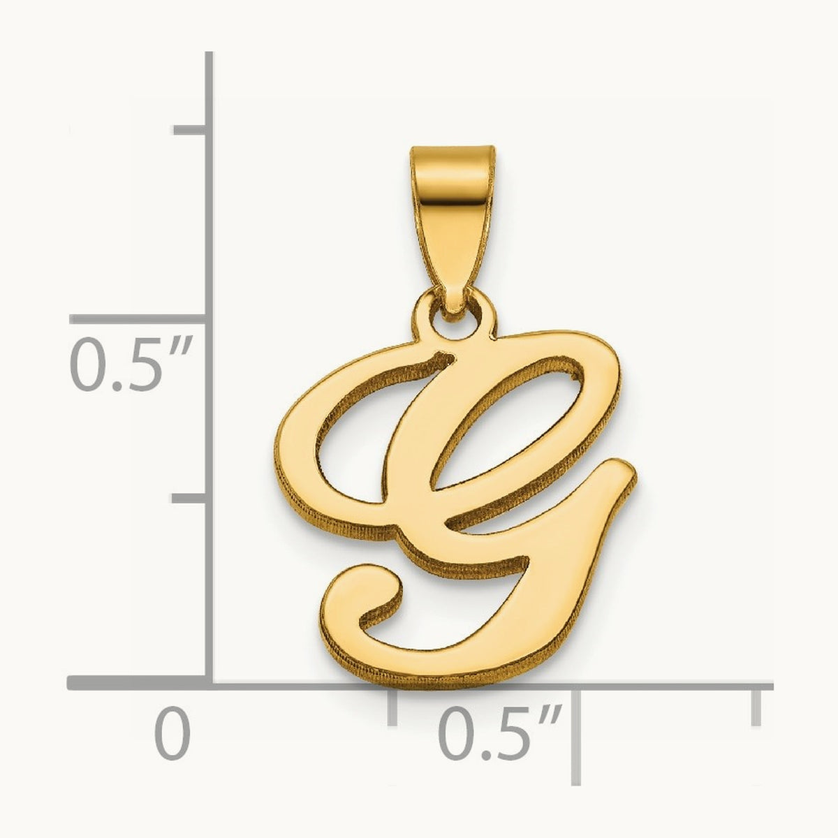 Script Letter G Initial Pendant, 14K Yellow Gold