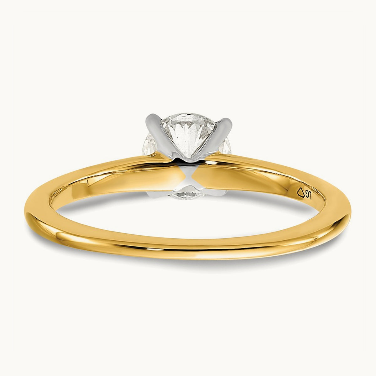 Round Solitaire Engagement Ring, 0.25-5.00 ct tw Lab-Grown Diamond — 3/4 ct, 14K Two-Tone