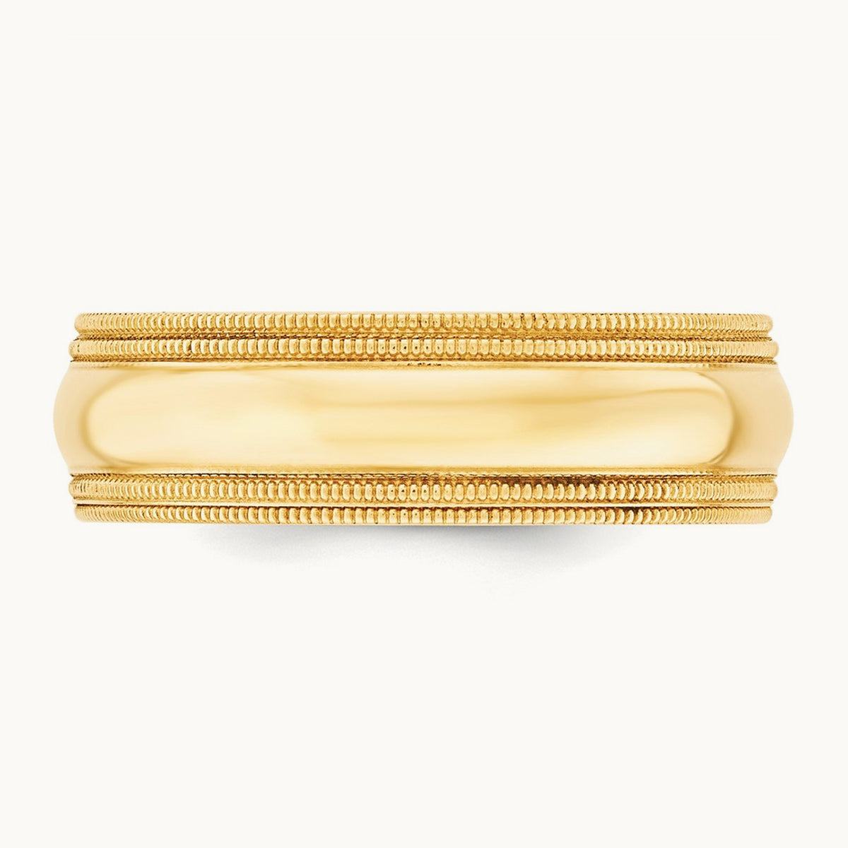 Double Milgrain Comfort Fit Band — 14K Yellow Gold, 7mm