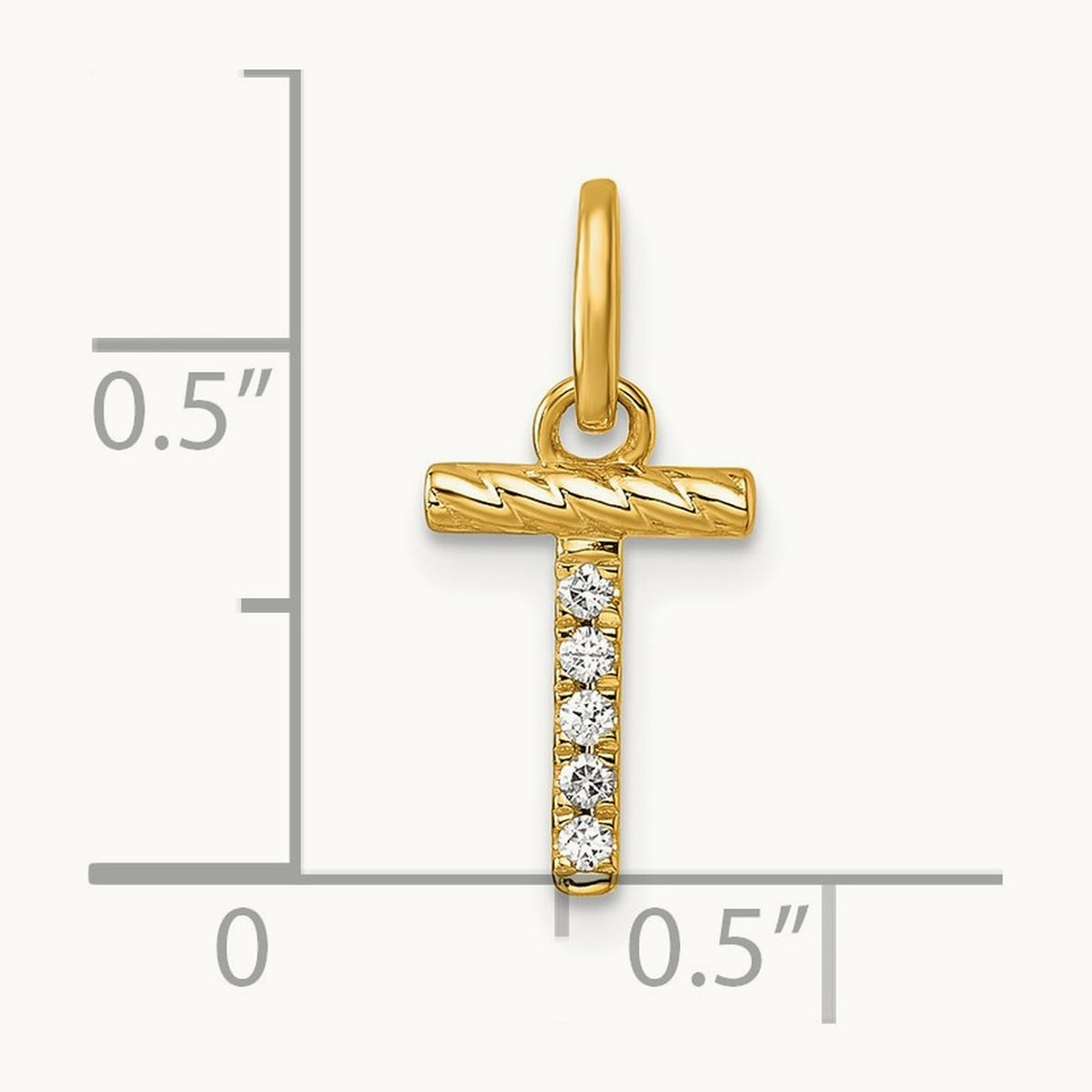 Twisted Diamond Charm — 14K Yellow Gold, T