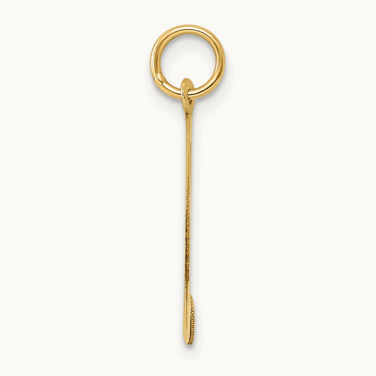 Large Fancy Script Initial Charm — 14K Yellow Gold, F