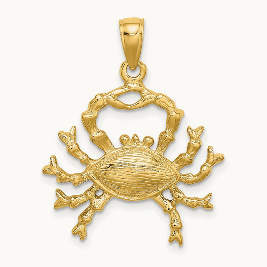 Large Cancer Zodiac Charm, 14K
