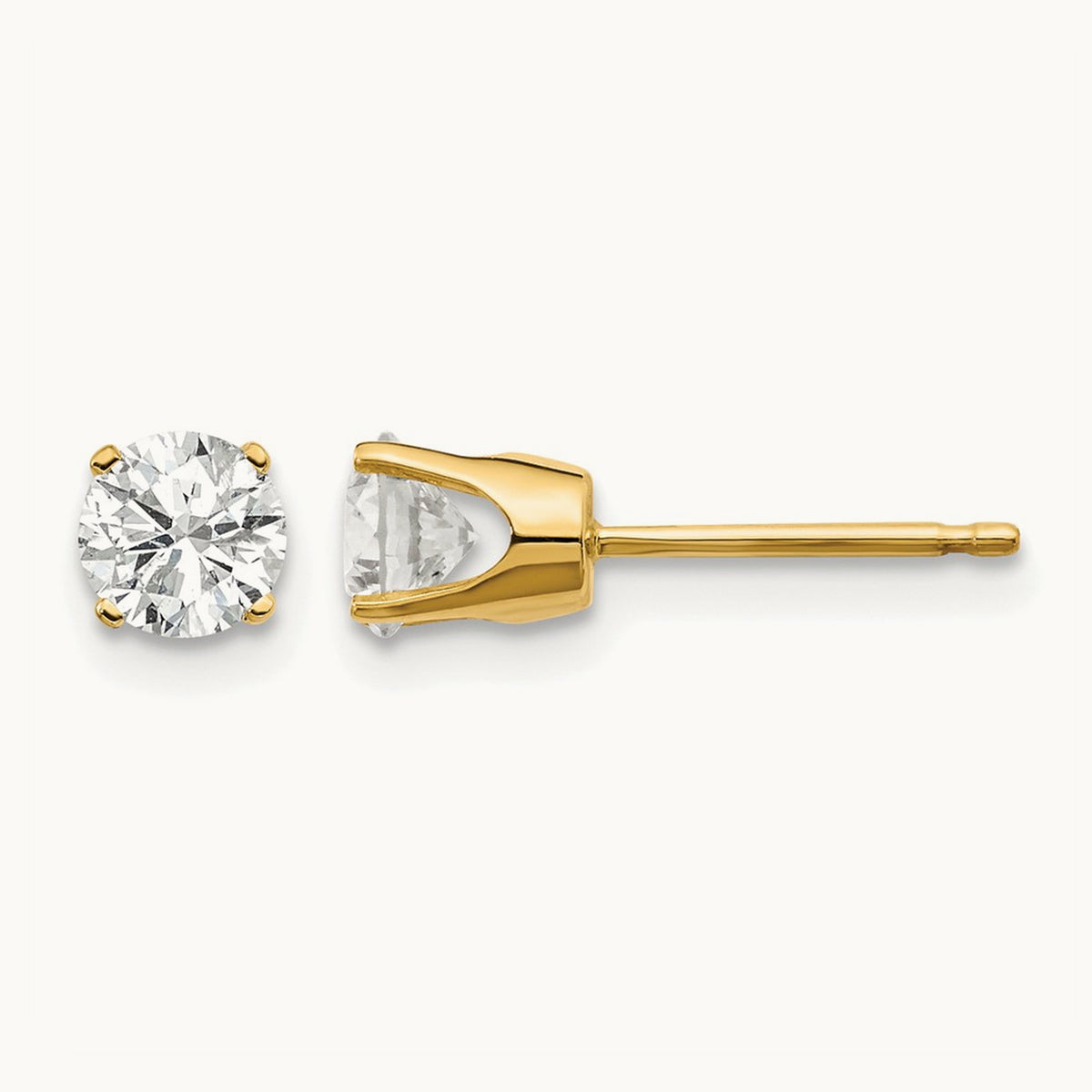 Diamond Stud Push-on Post Earrings — 0.74 ct tw