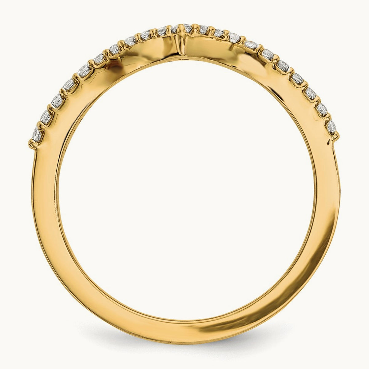 Diamond V Ring — 14K Yellow Gold