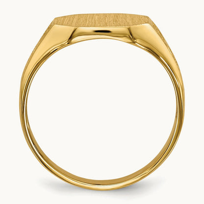 11.0x9. Open Back Signet Ring, 0mm, 14K