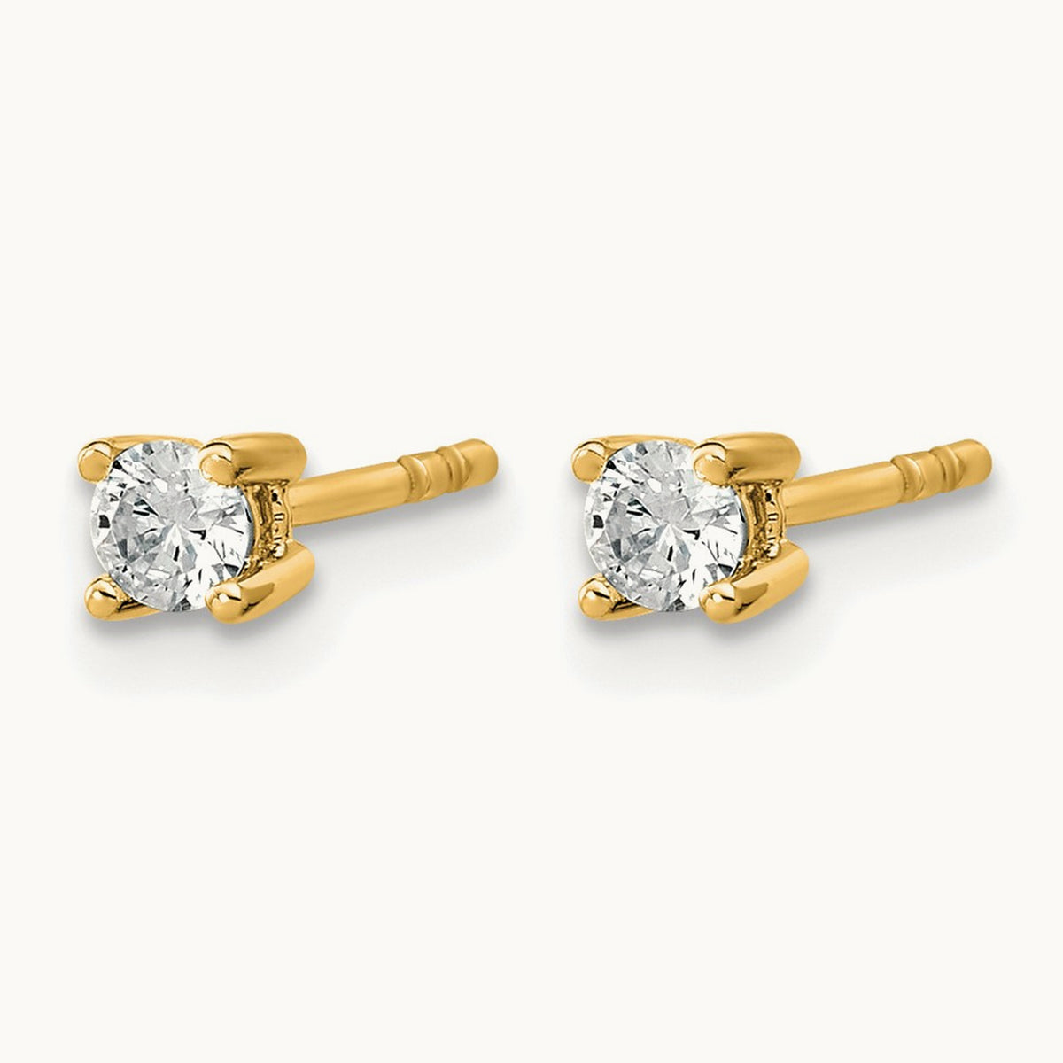 Round Heavyweight Stud Earrings, 0.10-7.00 ct tw Lab-Grown Diamond — 1/5 ct, 14K Yellow Gold