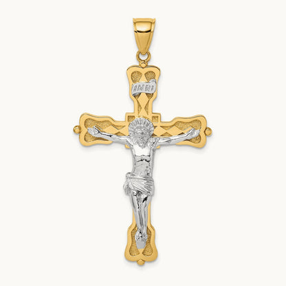 INRI Crucfix Pendant, 14K Two-tone