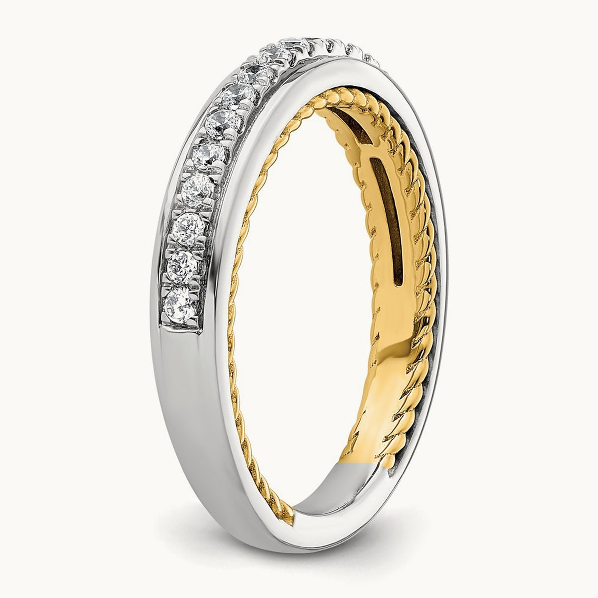 Diamond Wedding Band, 14K Two-tone