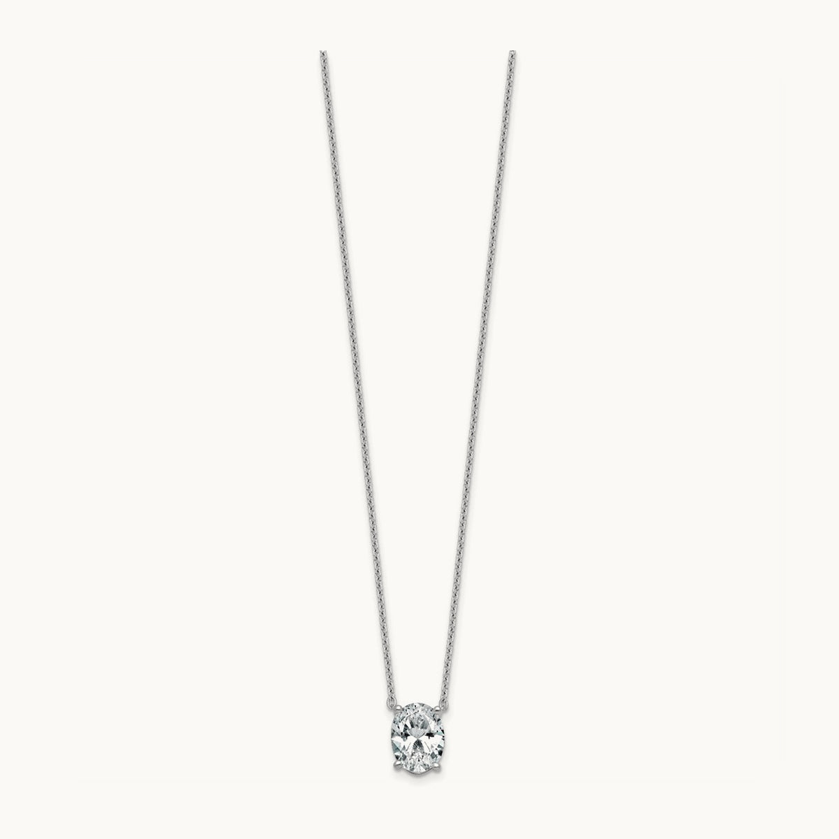 Oval Pendant Necklace, 0.25-4.00 ct tw Lab-Grown Diamond — 2 1/2 ct, 14K White Gold