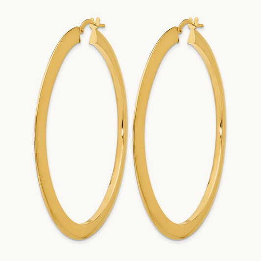 Polished Hoop Earrings, 14K — Leslie's