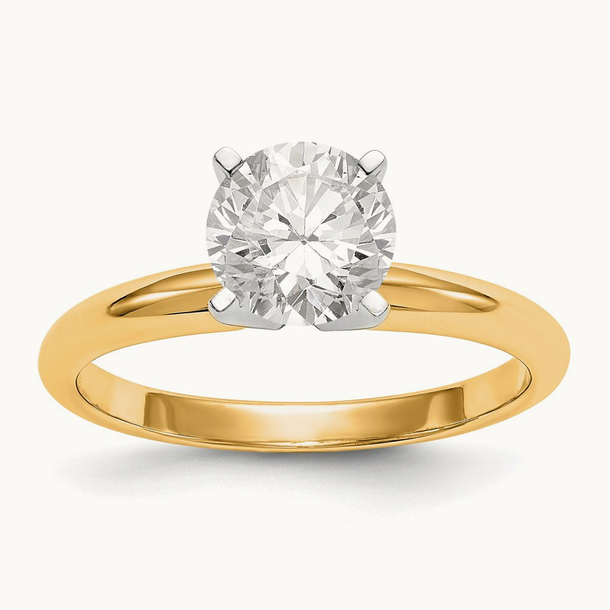 1/3ct. Lightweight 4-Prong Solitaire Ring Mounting, 14K Two-tone