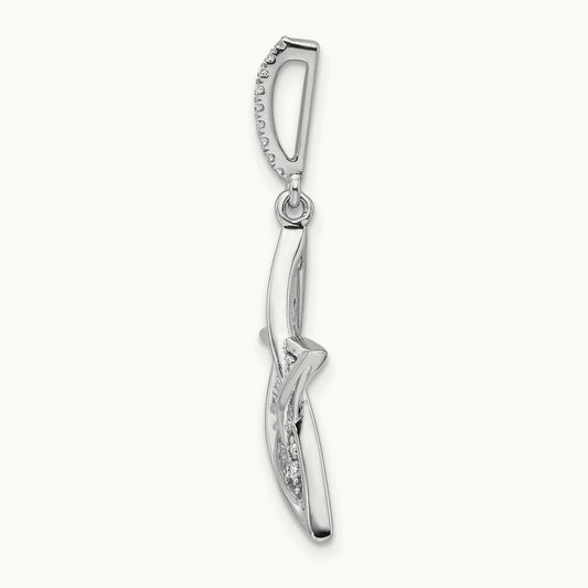Polished Diamond Star Pendant, 14K White Gold