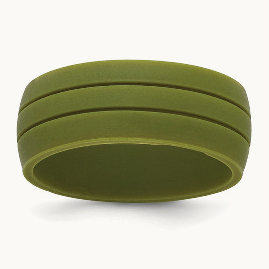 Silicone Olive Green 8.50mm Grooved Band