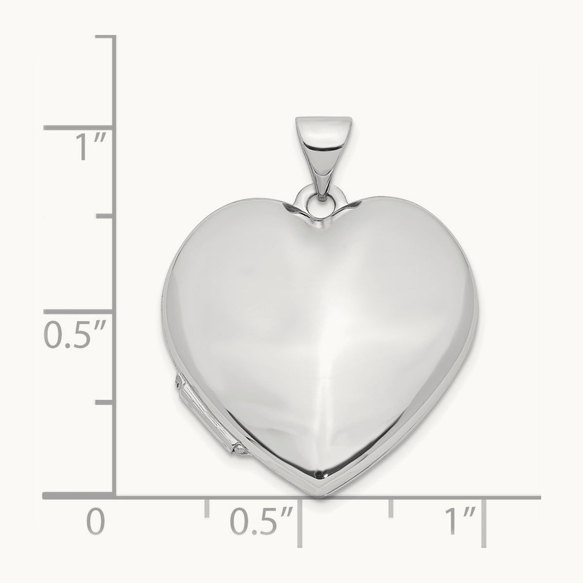 Polished Heart-Shaped Domed Locket, 14K White Gold