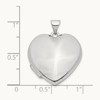 Polished Heart-Shaped Domed Locket, 14K White Gold