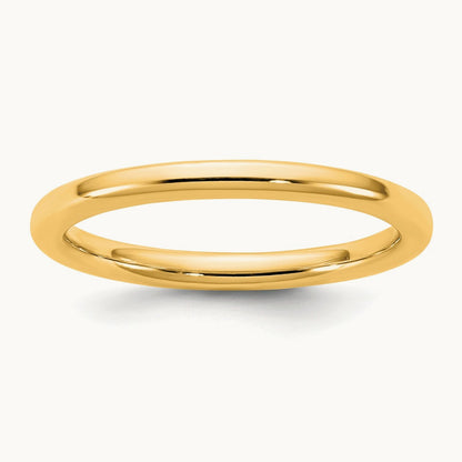 European Comfort Fit Band — 14K Yellow Gold, 2mm