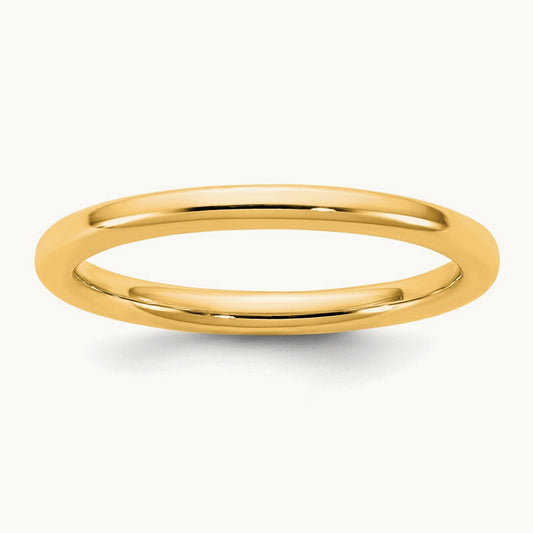 European Comfort Fit Band — 14K Yellow Gold, 2mm