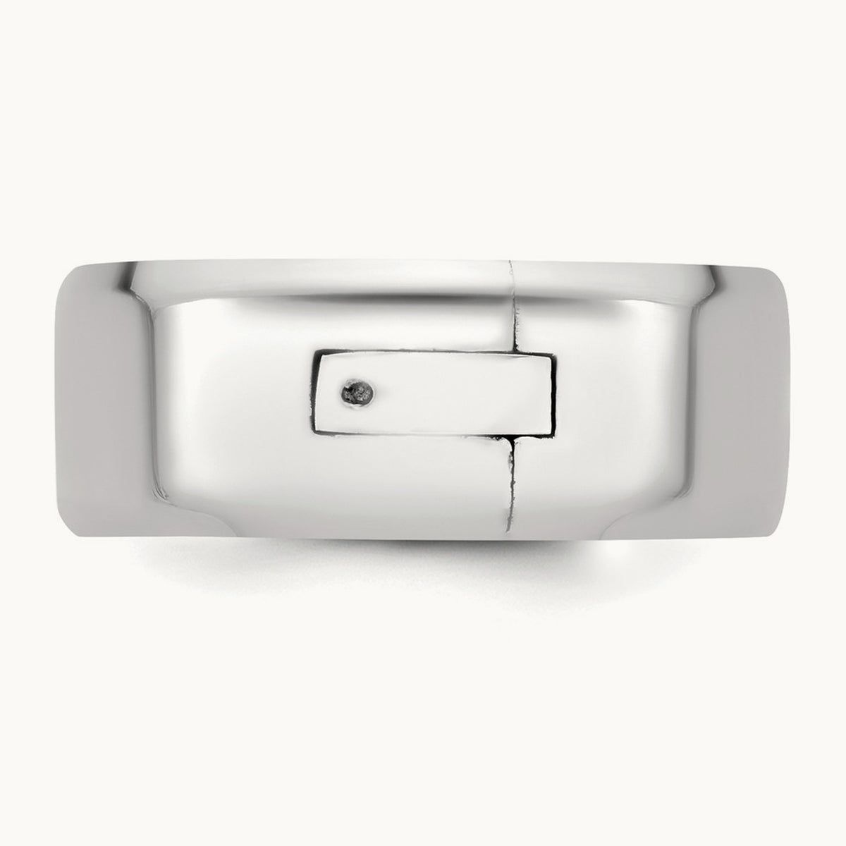 CLIQ Hinged Beveled Edge Wedding Band, 8mm, 14K White Gold