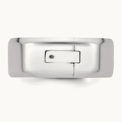 CLIQ Hinged Beveled Edge Wedding Band, 8mm, 14K White Gold