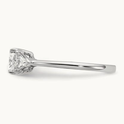Triangle Cushion Semi-Mount Engagement Ring, 0.50-1.00 ct tw Lab-Grown Diamond — 1/2 ct, 14K White Gold