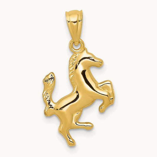 Trotting Horse Pendant, 14K